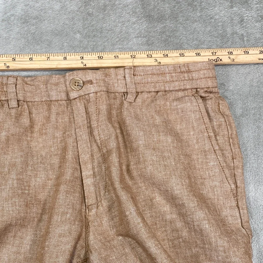 Banana Republic Pants Mens 34 Mason Athletic Tapered Linen Blend Drawstring Tan